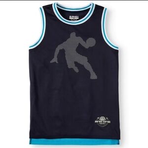 AND1 Polyester Mesh Basketball Jersey Boys Size Medium 8 Blue EUC